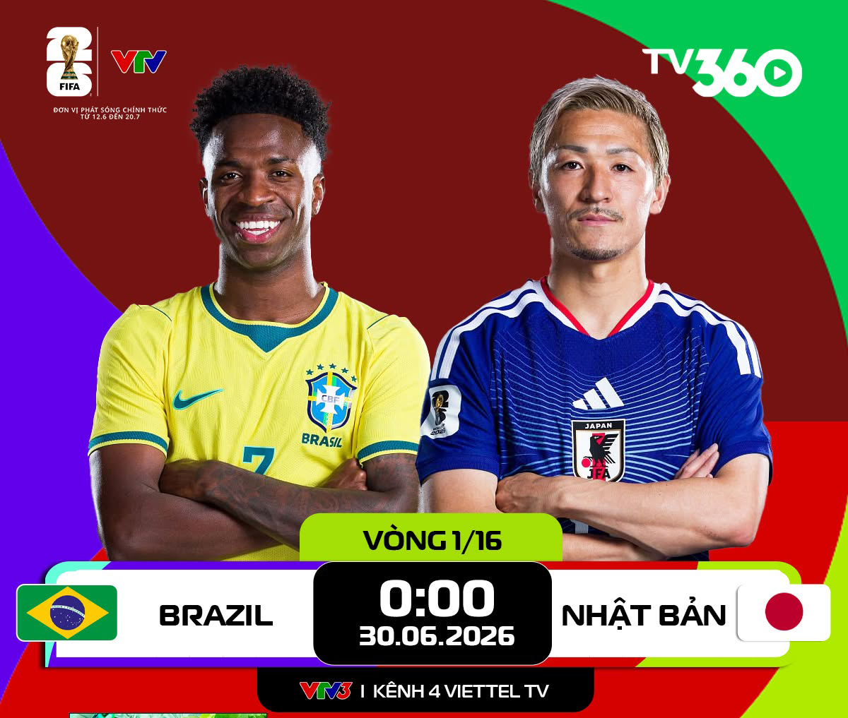 Link xem trực tiếp Brazil và Nhật Bản (vòng 1/16 World Cup 2026)

